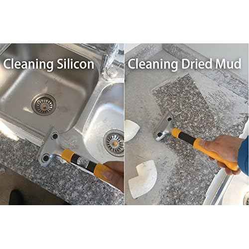 Wide 4" Long 12-1/2'' (32cm) Razor Blade Sticker Paint Gum Scraper Remover for Window, Long Handle Stove Oven Cleaner Glass Tile Windshield Granite Wall Cleaning Hand Tool, SCRP-B