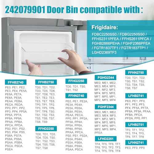 242079901 Refrigerator Door Bin Replacement, 242079901 Door Bin Compatible with Parts of Crosley Frigidaire Kenmore Refrigerator, 242079901 Refrigerator Door Bin Replaces 242079903