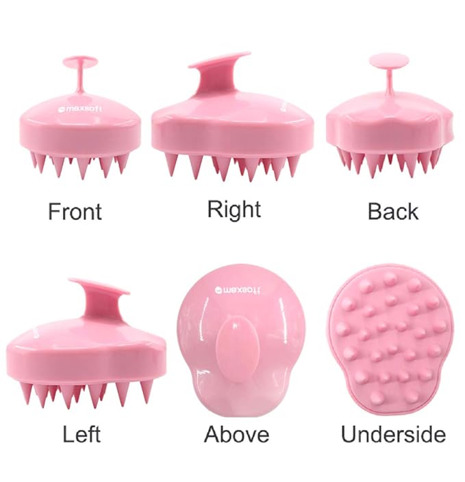 Maxsoft Hair Scalp Massager Shampoo Brush, Scalp Care Brush (Pink)