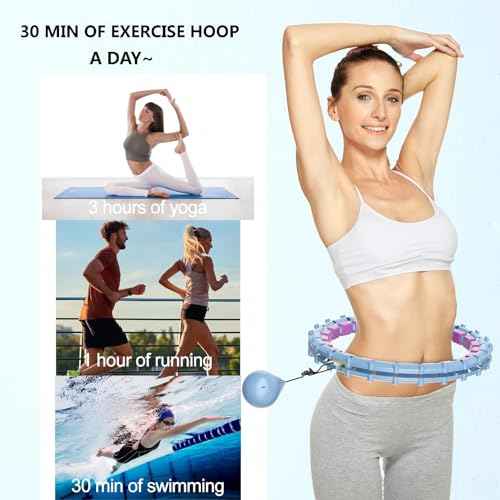 Plus Size Silent Weighted Hula Infinity Fitness Detachable Hoops 65-Inch 32 Knot, Smart Noiseless Infinity Hula for Women, Waist and Abdominal Home Weight Loss Exercise Fit Hoop