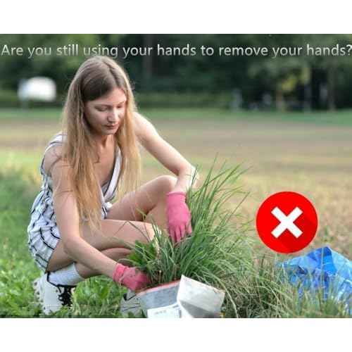 Weed Removal Tool, 2025 New Garden Weeding Tools Manganese Steel Hand Weeder Tool with Handle, 5 Teethes Dual Purpose Manual Weeders Tool Weed Pulling Tool for Garden (Black)