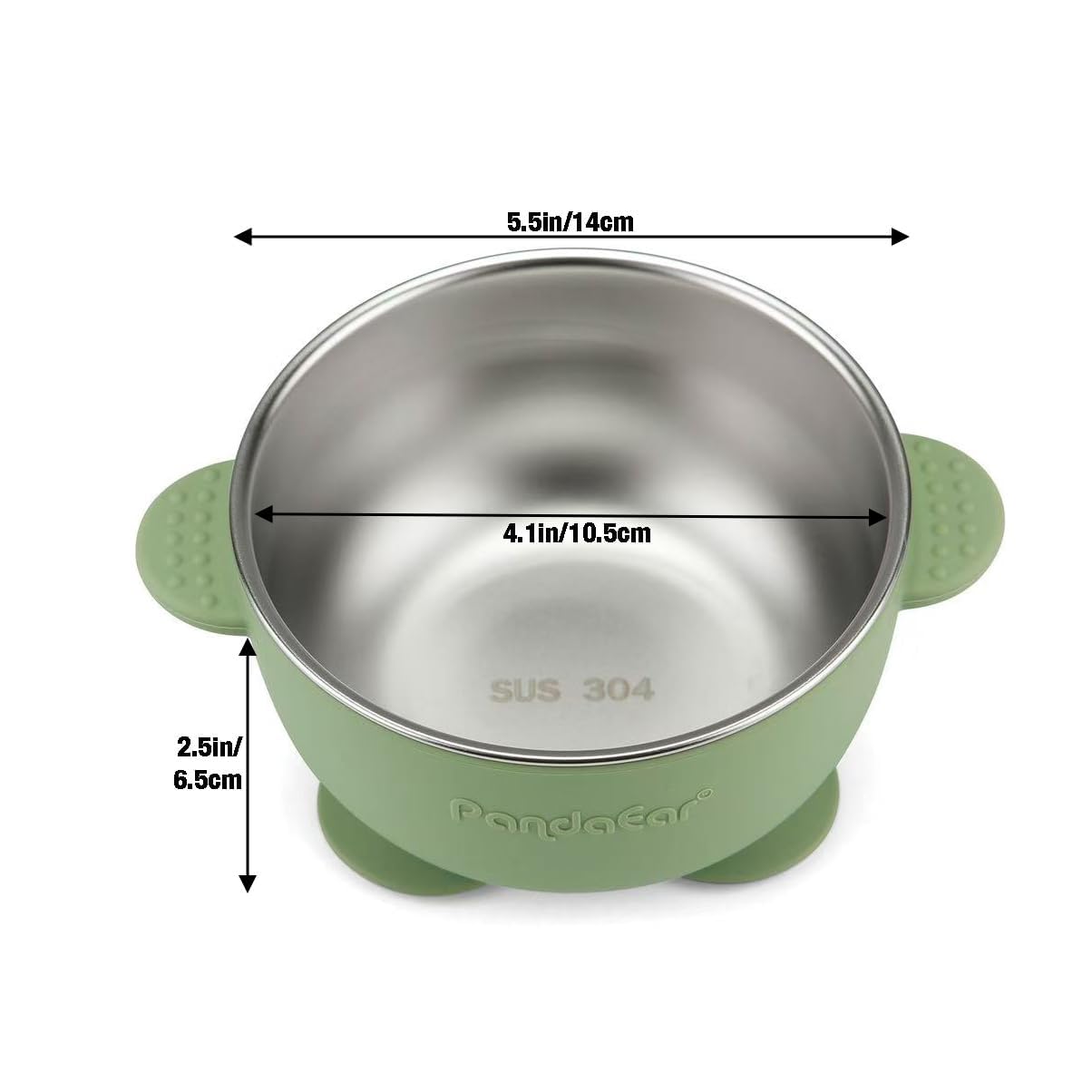 PandaEar 3 Pack Stainless Steel Baby Suction Bowls, Non-Slip Child Food Bowl with Silicone Sleeve for Kids Toddlers Infants, Unbreakable & Mess Free (Blue Green Beige, With Lids)