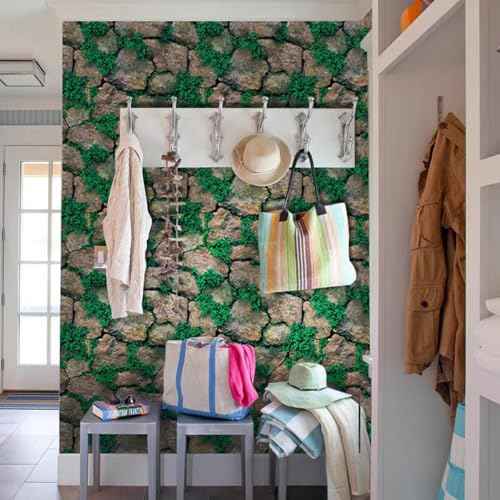 Yancorp 10ft Brick Contact Paper Peel and Stick Wallpaper Self-Adhesive Stone Contact Paper Fireplace Kitchen Backsplash Covers