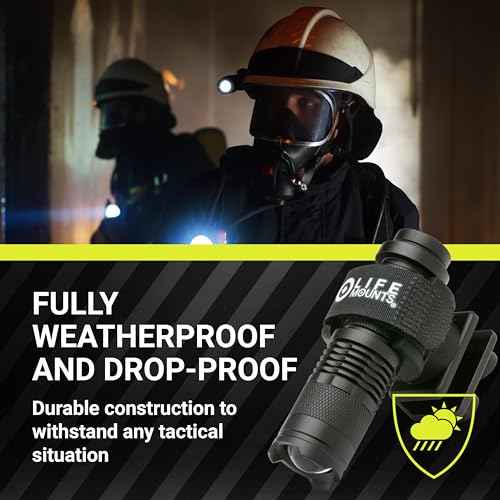 Life Mounts Firefighter Helmet Light - 3.5 in x 1.5 in, White LED - Hard Hat LED Light Mount - 360 Degree Rotation - Weatherproof & Shock-Proof - Quick Detach for Handheld Use