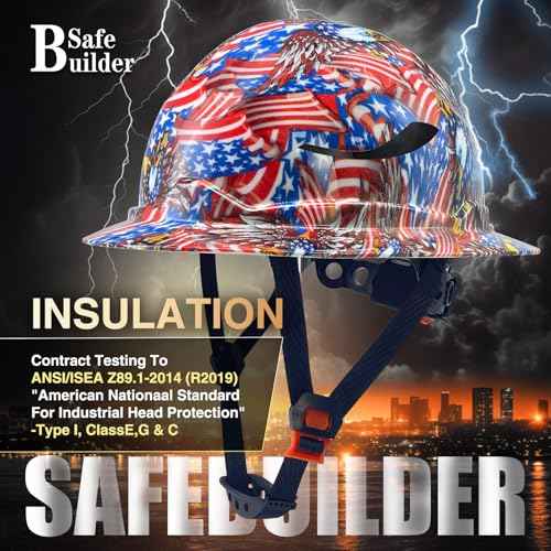 G1E Construction Full Brim Hard Hats ANSI Class E HDPE Safety Helmet Hardhats Sunshade Industrial Head Protection