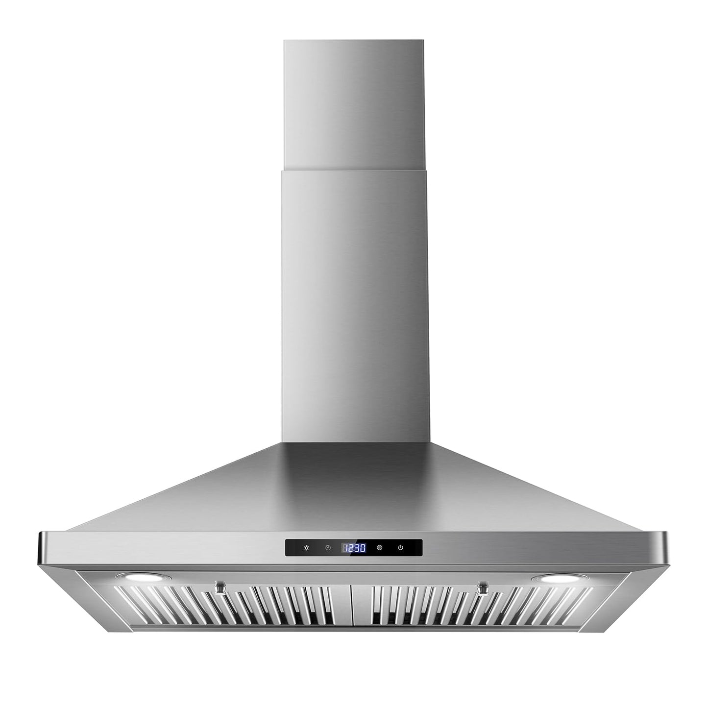 Wall Mount Kitchen Hood 30 inch, Ducted/Ductless Range Hood with Delayed Shutdown Function, 700CFM, 3 Speed Fan, Energy-saving LED Lights, Soft Touch Control, Stainless Steel Grease Filters