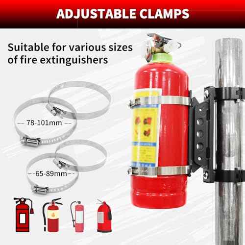 CNC Aluminum UTV Fire Extinguisher Mount Kit, Adjustable Roll Bar Fire Extinguisher Bracket Quick Release Compatible with UTV Polaris RZR SXS Ranger ATV Fit on 1.5"/1.65"/1.75"/1.85"/2"