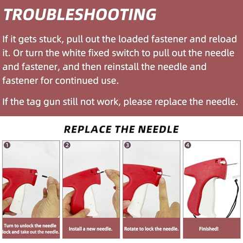 1606pcs Tagging Gun Kit, Tagging Gun for Clothing, Standard Retail Price Tag Attacher Gun Kit for Clothes Labeler with 6 Steel Needles and 1600 1-in Barbs Fasteners (Not Stitch Gun)