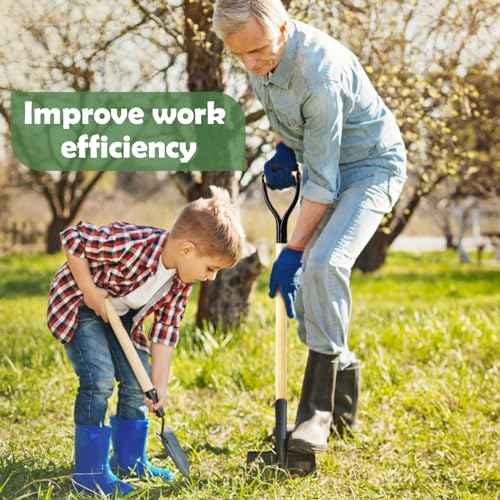 2 Pcs Pitchfork Spading Handle Replacement 30 Inch Wooden Shovel Handle Replacement D Shaped Pitch Fork Handles Tool Accessories for Shovel Scoop Hoe Rake Garden Digging