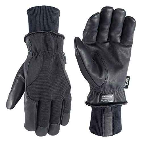 Wells Lamont Men's HydraHyde Black Leather Palm Winter Work Gloves, Extra Large 1206XLK