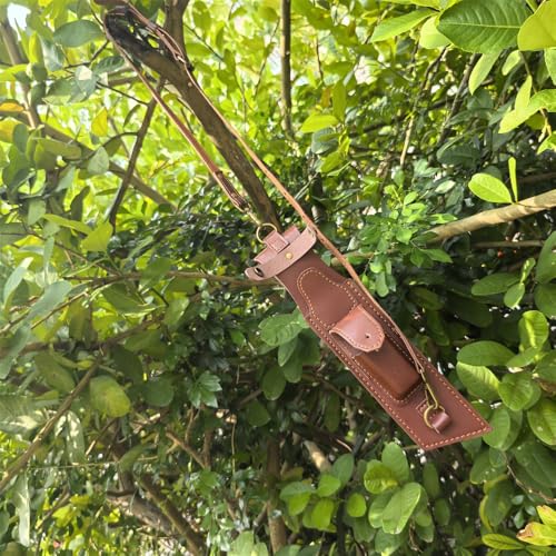 12.99" Large Leather Fixed Blade Knife Sheath,EDC Back Organizer for Work and Daily Use,Leatherman Sheath,EDC Pocket Organizer for Ourdoor Camping,Gifts for Men for Multitool,Brown