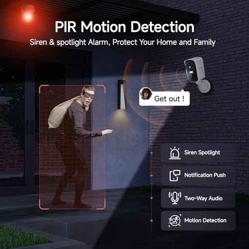 fanxiang 2K Wireless Security Camera Outdoor Rechargeable Battery Camera WiFi, 300¡Æ Pan Rotating, AI Motion Detection, PIR, Color Night Vision, Spotlight, Siren, Two-Way Talk, IP65, SD/Cloud Storage