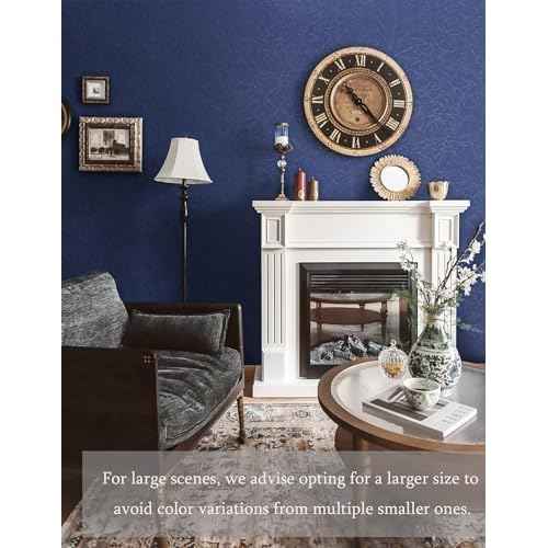 Safiyya Blue Silk Peel and Stick Wallpaper Textured Dark Blue Contact Paper Removable Wallpaper Silk Decorative Self Adhesive Wall Paper Vinyl Rolls 118"x 17.3"