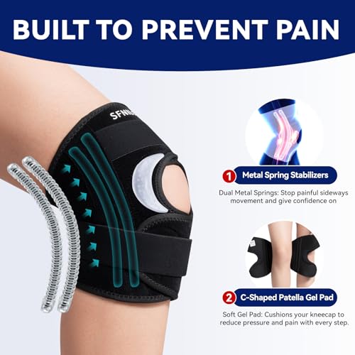 Knee Brace for Knee Pain & Arthritis - Adjustable Support with Side Stabilizers for Meniscus Tear, ACL, MCL Injuries Recovery - Relief for Men, Women & Seniors