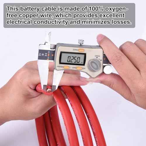 4 Gauge Battery Cable, 15FT Red + 15FT Black 4 AWG Welding Cable, Stranded Oxygen-Free Copper Wire for Automotive, Battery, Solar, Marine and Generator