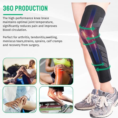 Knee Compression Sleeve Original – for Pain Relief and Support – Alleviates Swelling, Inflammation, and Improves Circulation – Ideal for Men and Women in Sports and Everyday Activities