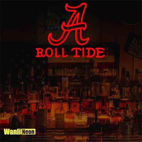 Roll Tide Neon Sign for Wall Decor, Football LED Lights Signs Sign for Bar Man Cave Bedroom Home Bar Shop Pub Bistro Party Hotel Game Room Decor Gifts, USB Powered