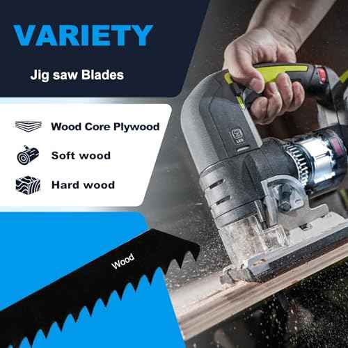 20 PCS Jigsaw Blades£¬Jig Saw Blades with Storage Case,T-Shank jig Saw Blades for Wood, Metal Cutting (20pcs£¨T111C/T144D /T244D/T344D/T744D£©)