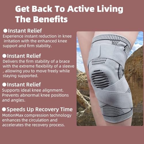 Motion Max Knee Pro Knee Brace,Bone-on-Bone WalkingSupport,Bone RecoveryKnee Braces,L,One Pair