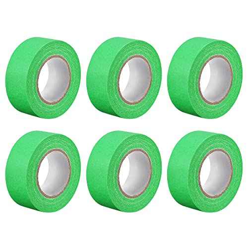 uxcell 6Pcs 25mm 1 inch Wide 20m 21 Yards Masking Tape Painters Tape Rolls Dark Green
