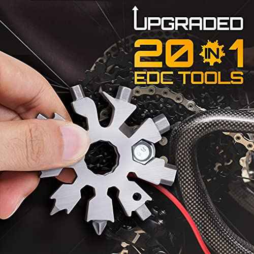 Snowflake Multi Tools Gifts for Men Christmas Stocking Stuffers for Men Adults Dad Teens 20-in-1 Multitools Pocket Size Mini Gadgets Screwdriver Wrench Bottle Opener