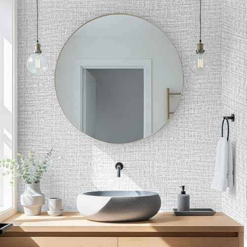 Grasscloth Peel and Stick Wallpaper Vintage Textured Contact Paper Grasscloth Self Adhesive Removable Wall Paper for Bedroom Cabinets Drawers Covering (15.7" x 78.7")