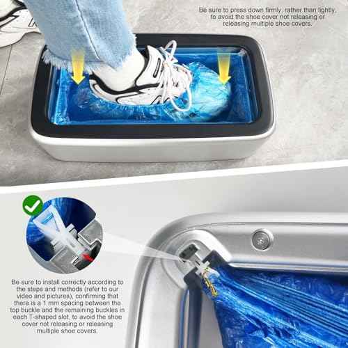 Shoe Covers Dispenser Containing 200pcs Shoe Cover Disposable Non Slip High Quality Automatic Shoe Cover Machine with Disposable Shoe Covers for Indoors for Most Occasion and Shoes Size