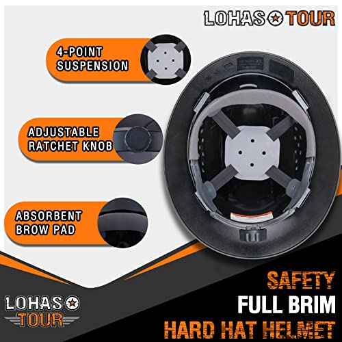 Full Brim Hard Hat Safety Helmet Vented ANSI Z89.1 Approved OSHA Hard Hats Construction Men Women Adult