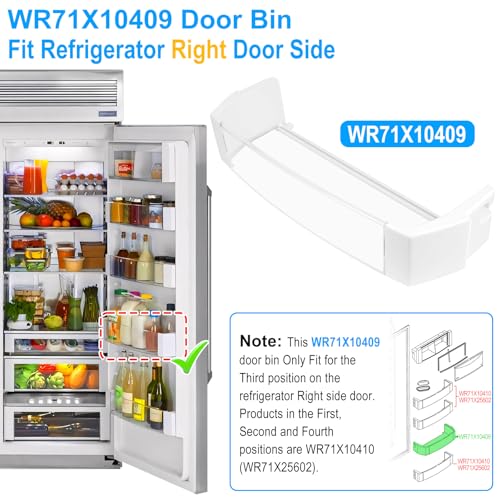 UPGRADED WR71X10409 Refrigerator Door Shelf Bin Compatible with GE Refrigerator Door Shelf PS651958 AP3185150 ZIS480 ZISB480 ZISS480 ZISW480 ZISP480 Series For GE Fridge Door Shelf Replacement