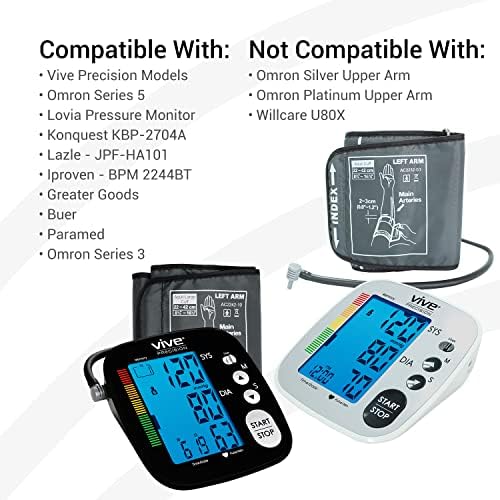 Blood Pressure Cuff Replacement - Compatible with Omron Series 5 & Most BP Monitors - Universal Cuff for Adults, Seniors & Elderly (Large)