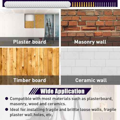 Drywall Anchor Repair Kit - Complete Anchor Patch Solution, Drywall Screw Hole Filler for Quick Patching, 30 Pcs Diameter 3.35 Inches