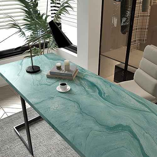 YENHOME Turquoise Blue Marble Wallpaper Peel and Stick Countertops Waterproof Granite Wallpaper for Walls Self Adhesive Marble Look Contact Paper Removable Wall Paper Pull and Stick 17.7"X80"