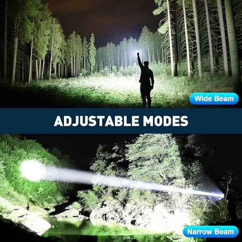 Rechargeable LED 90,000 High Lumens Flashlights, 2 Pack Super Bright Flash Light with Cob, 7 Modes Waterproof Powerful Flashlight for Home (L-2P)