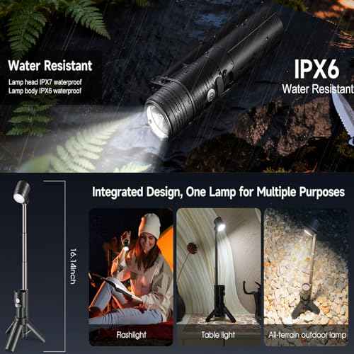 AsFrost Flashlight Mini Camping Lights,4500mAh Rechargeable LED Bright Flash Light Camp Lantern, 180¡ÆFlip Double Lamp 8-Light Mode Waterproof Flashlight for Outdoor Home Emergency, Gift for Men Women