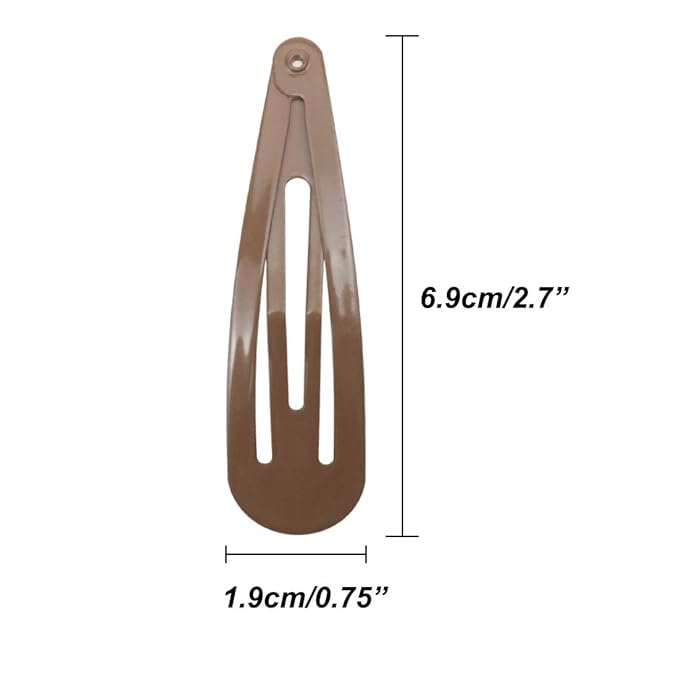 20 Pieces 2.7'' Big Size No Slip Metal Snap Hair Clips Women Barrettes Black Hair Pins (10 black 10 Brown)