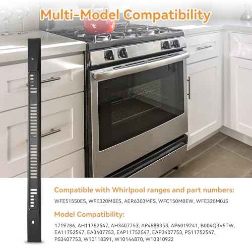 Range Oven Door Vent Trim, Compatible with Whirlpool WPW10310922 Genuine OEM, Compatible with Whirlpool Oven Door Replacement, Black Replacement Part - Replaces W10144870, W10118391, W10310922
