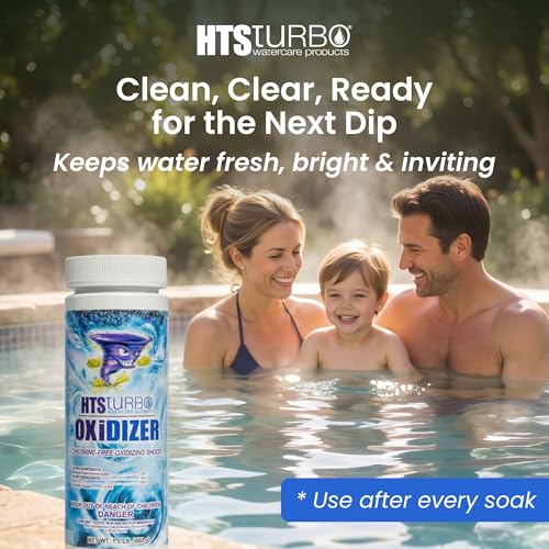 HTS Turbo 1.5 lbs Non-Chlorine Spa Shock - Oxidizer for Hot Tub & Spa - Fast-Dissolving, Crystal Clear Water, USA Made