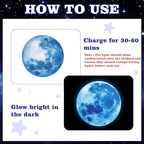 531Pcs Glow in The Dark Stars and Planet Wall Stickers,Galaxy Astronaut Rocket Spacecraft Alien Decoration,Planet Wall Decals,Bright Solar System Wall Stickers for Kids, lanets Spaceship Stars Blue