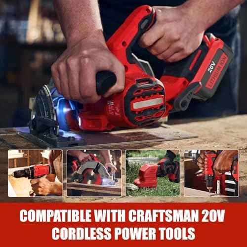 energup 20V 6.5Ah Replace for Craftsman 20V Battery V20 Lithium Battery for CMCB205 CMCB204 CMCB206 CMCB202 CMCB201 for 20V Craftsman Outdoor Power Tools