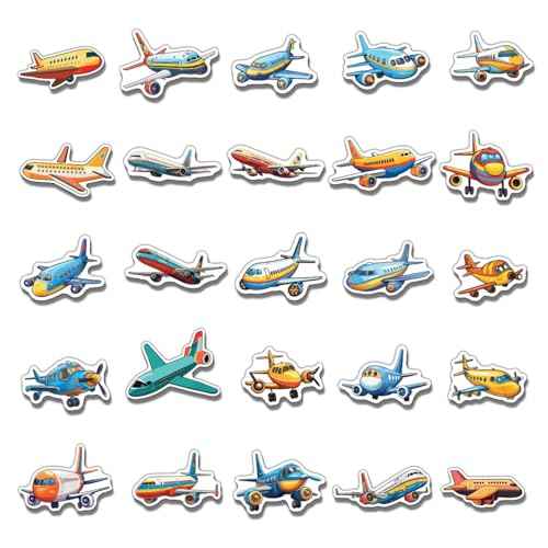 Pack 50 Pcs Airplane Stickers for Water Bottles Waterproof Laptop Luggage Computer Scrapbooking Cups Teens Adults Girls Boys Students Aesthetic Sticker Packs Small Vinyl Decals