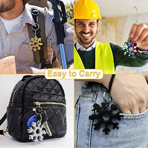 6 Packs Snowflake Multi Tool,18 in 1 Snowflake Multitool,Snowflake Wrench/Bottle Opener/Screwdriver Kit, Stainless Steel Portable Star Tool for Christmas Great Gifts