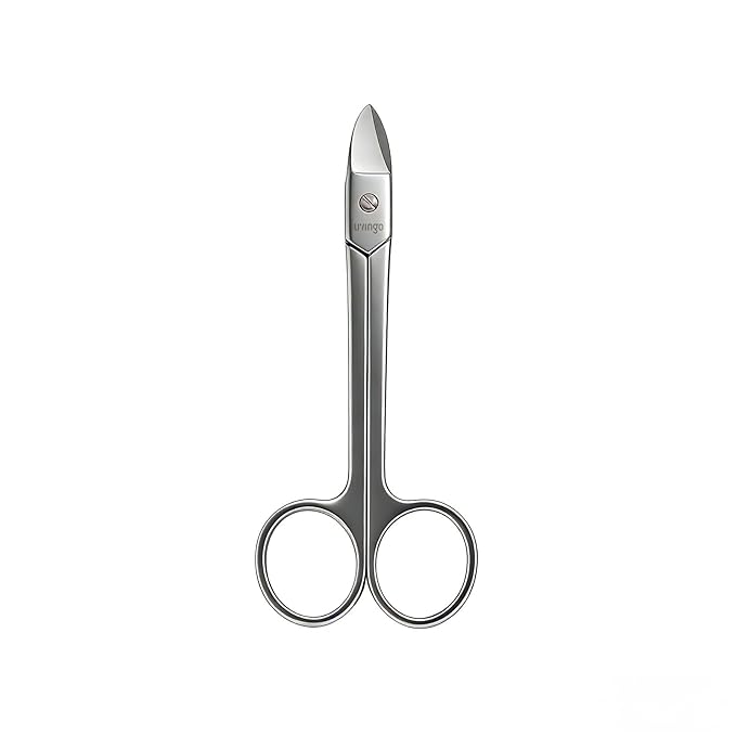 LIVINGO Professional Sharp Small Toenail Scissors - 4.13 Inch Compact Size Stainless Steel Nail Manicure Pedicure Scissors Long Handles for Men & Women Thick and Hard Fingernails