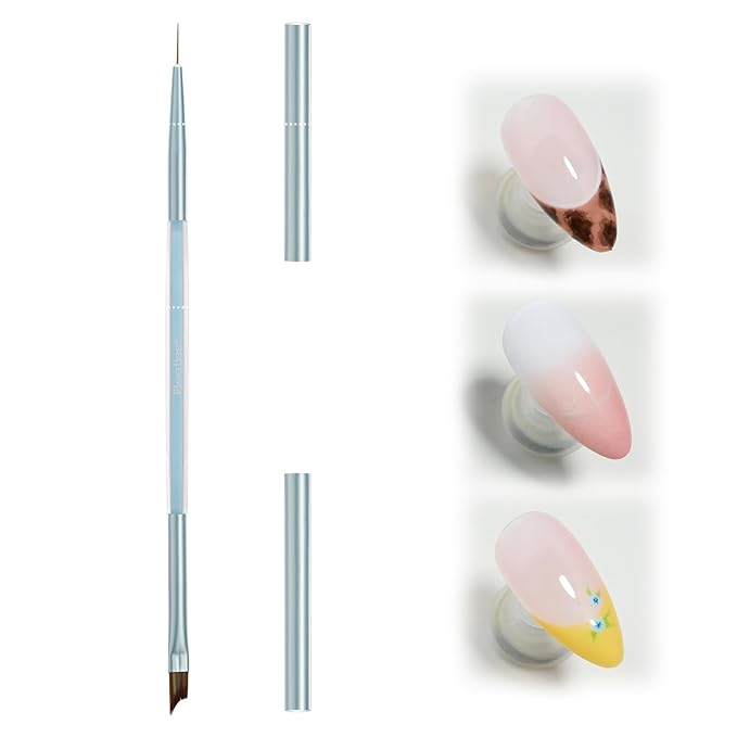 Beetles Nail Art Brush 1Pcs French Tip Oblique Head Gel Nail Art Design Pen Painting Tools Fingernail Brush Nails Cleaning Brushes Nails Salon Diy at Home
