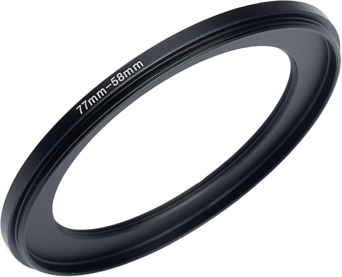 77mm to 58mm Step-Down Rings Filter Adapter for All Brands UV ND CPL Metal Step-Down Rings Adapter Filter