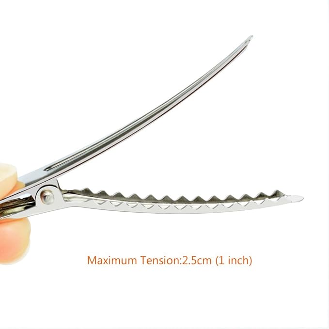 50 Pack 2.36 inches Hair Clips, Marrywindix Silver Metal Alligator Hair Pins Teeth Bows Hair Clips Hairdressing Salon Hair Grip DIY Accessories Hairpins for Women, Girls and Hairdresser Sliver