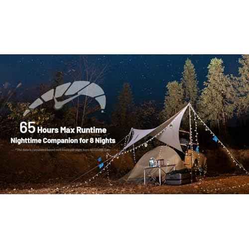 NITECORE LR40 Multifunct al Rechargeable Camping Lantern 100 Lumens w/Eco-Sensa USB C Charging Cable - Green