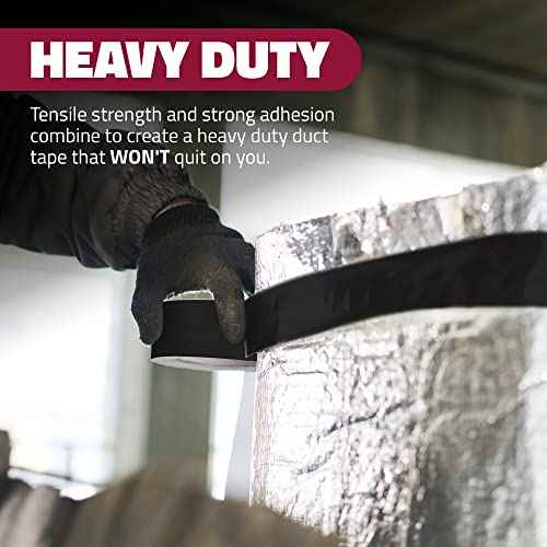 Reli. Duct Tape, Black | 1.88" x 60 Yards Total (2 Rolls, 30 Yds Each) | Heavy Duty Duct Tape - Waterproof, Tear by Hand | Repairs, Construction, Bundles, Piping,Box Sealing (Black)