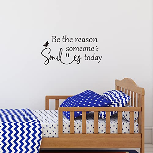 Vancetyno Be The Reason Someone Smiles Today Vinyl Wall Decal Inspirational Quote Wall Art Decal for Office Living Room Bedroom Nursery Classroom Home Decor