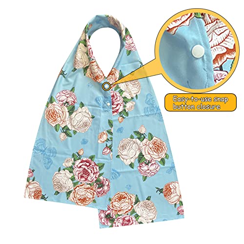 Adult Bibs Scarf for Women Eating - Dignified Alternative to Bib for Reusable Elderly Adults Senior Citizens Washable Dining Adjustable Snap Closure Baberos Para Adultos