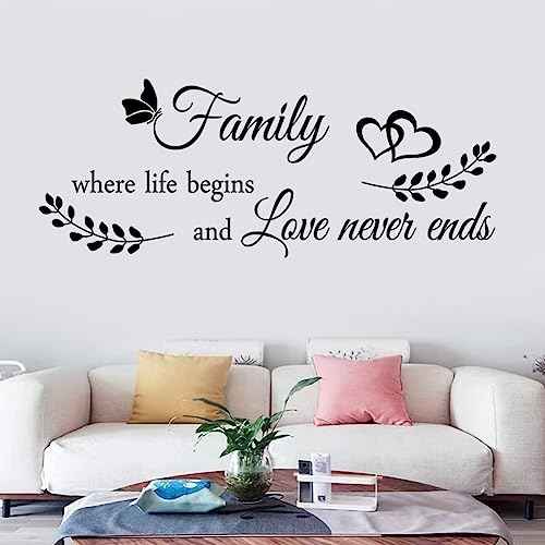 4 Pieces THIS IS US TOGETHER BLESS THIS HOME Wall Decor Signs - Vinyl Wall Stickers for Living Room, Bedroom, Home Office, Teen Dorm